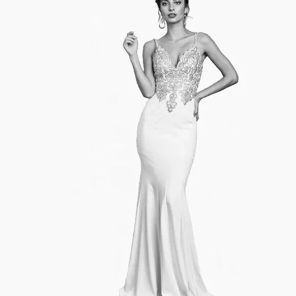 Soieblu Beaded Embroidered Maxi Dress Medium Prom Dress - Picture 1 of 10